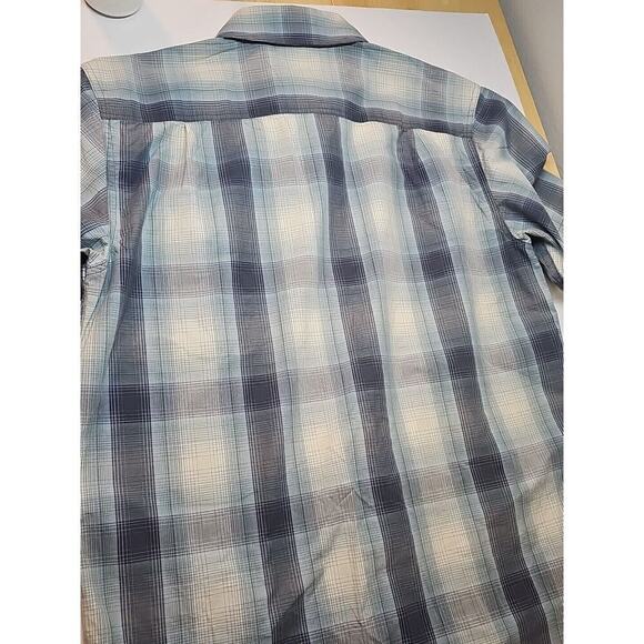 Carhartt Shirt Men's Med Short Sleeve Button Down Relaxed Fit Plaid Gray/multi - Picture 8 of 9